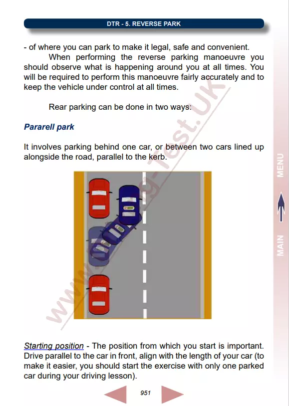 33. Prova pratica di guida UK - Manovre: parcheggio parallelo